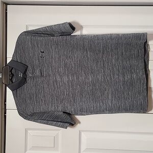 Under Armour Men's Heathered Gray Polo Shirt sz Med. Short Sleeves Collar